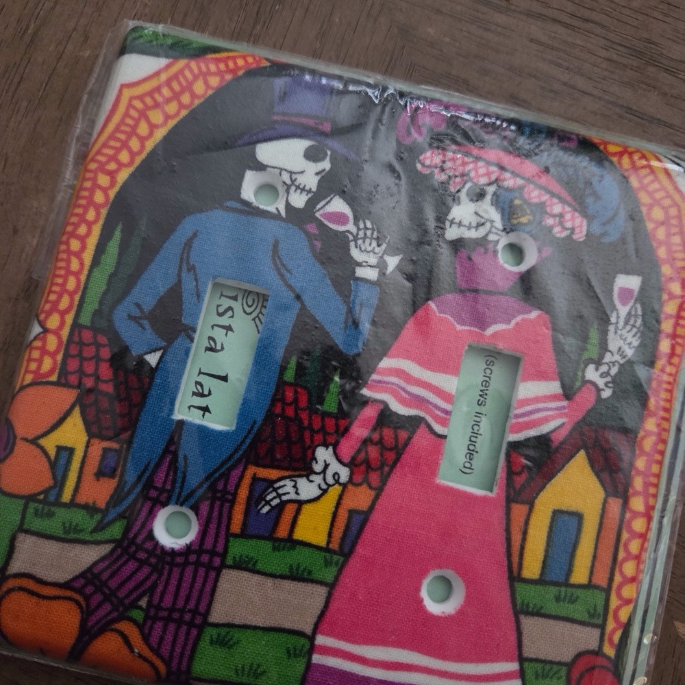 Colorful Skeleton Themed Light Switch Cover